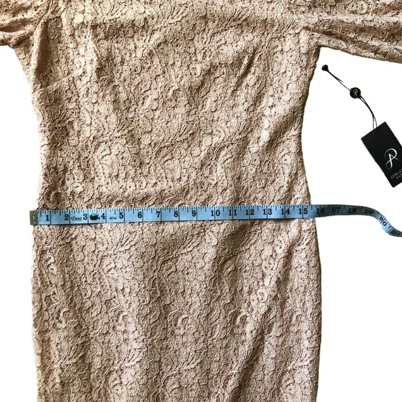 Adrianna Papell Pink Lace Mini Dress sz 6 Long Sleeve Sheath NEW romantic spring - Picture 6 of 13